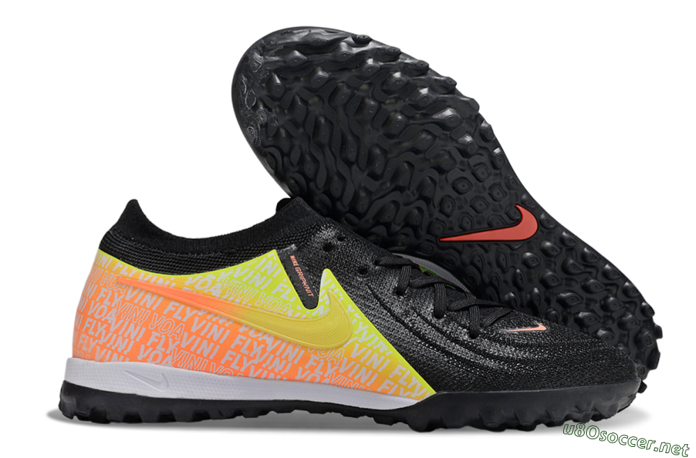 Men's Nike Phantom GX 2 Elite TF Football Shoes - Black/Yellow/Orange 2