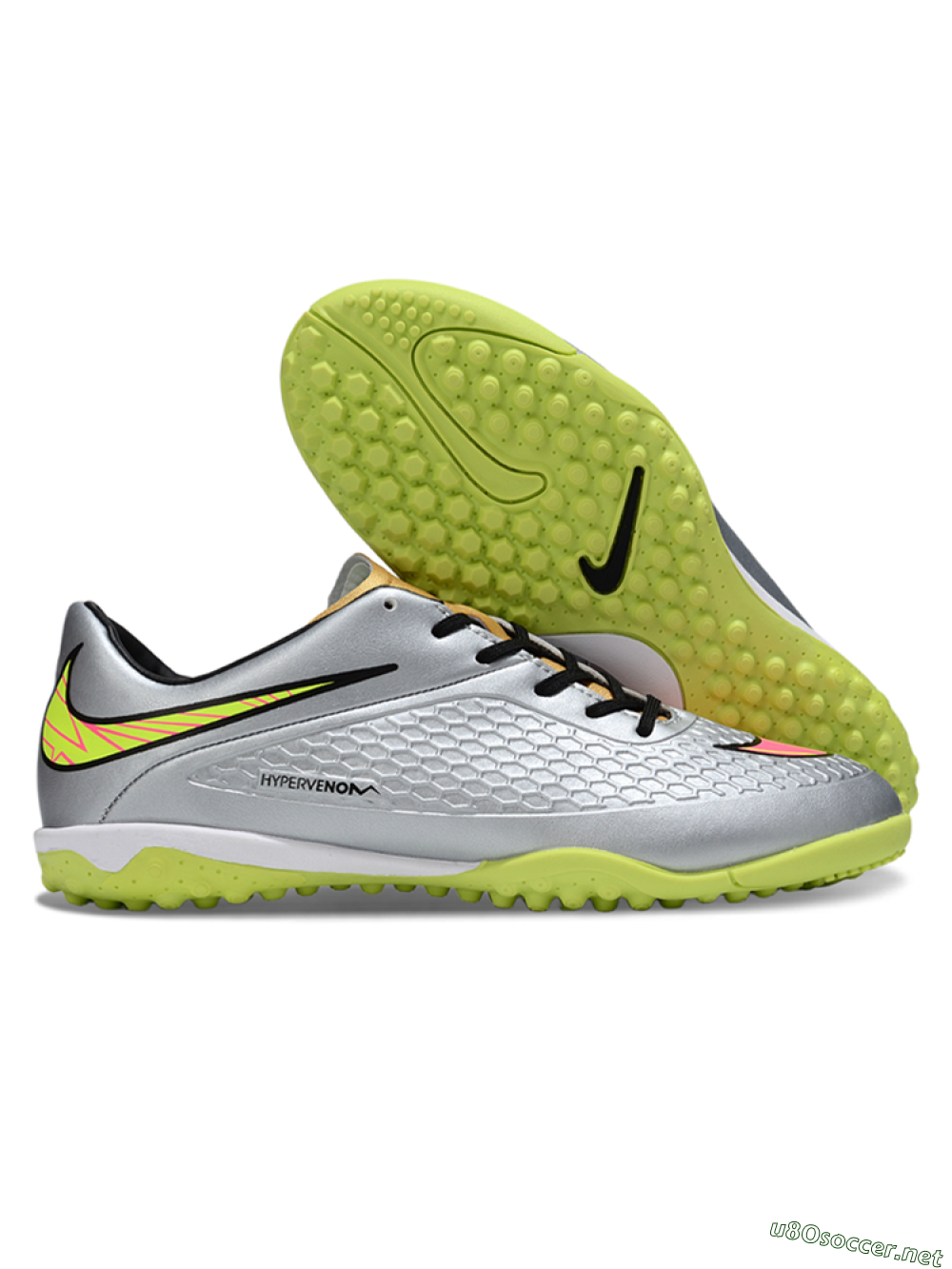 Men's Nike Hypervenom Phantom RGN SE TF Football Shoes - Silver/Yellow/Pink 2