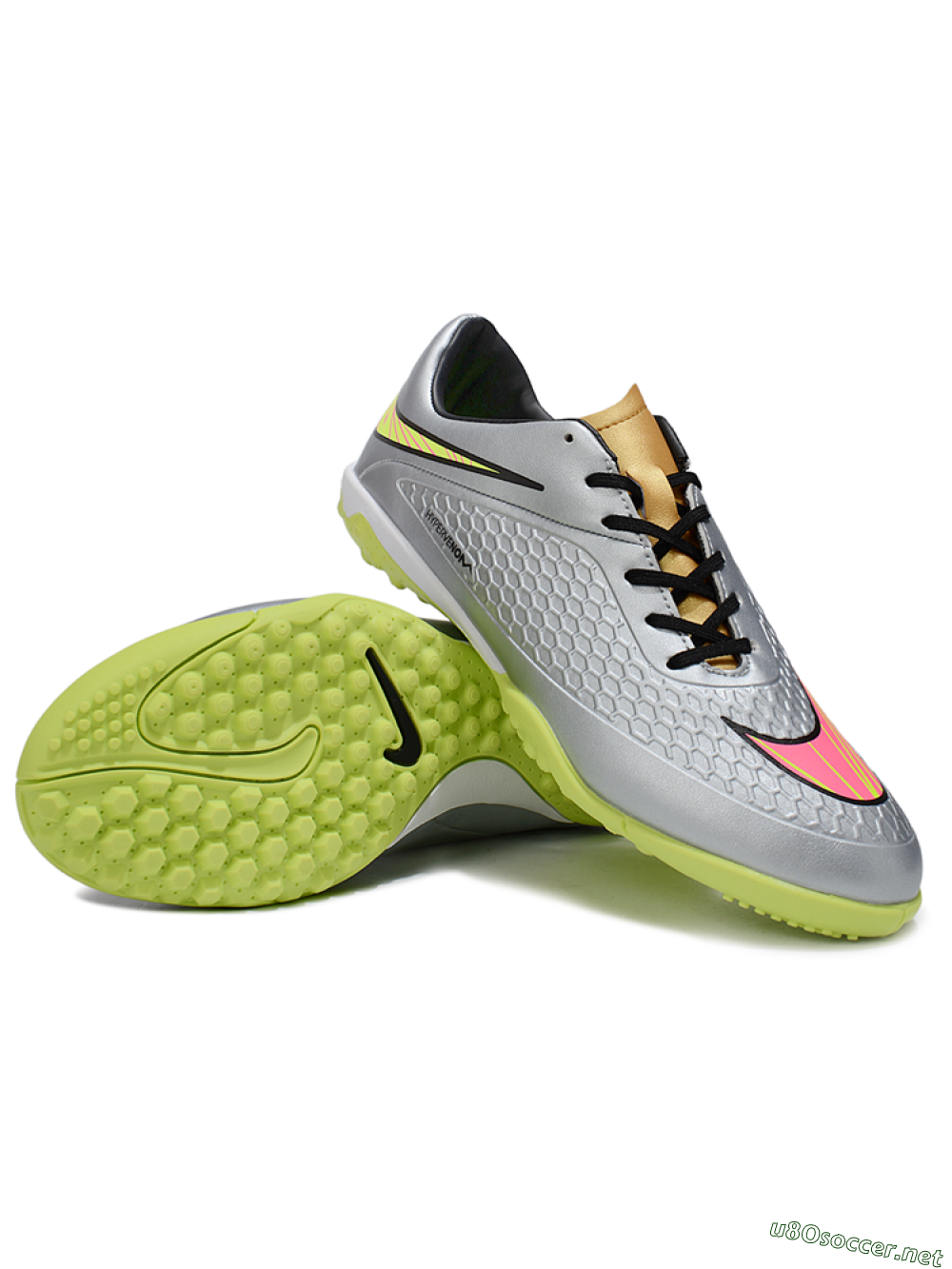 Men's Nike Hypervenom Phantom RGN SE TF Football Shoes - Silver/Yellow/Pink 3