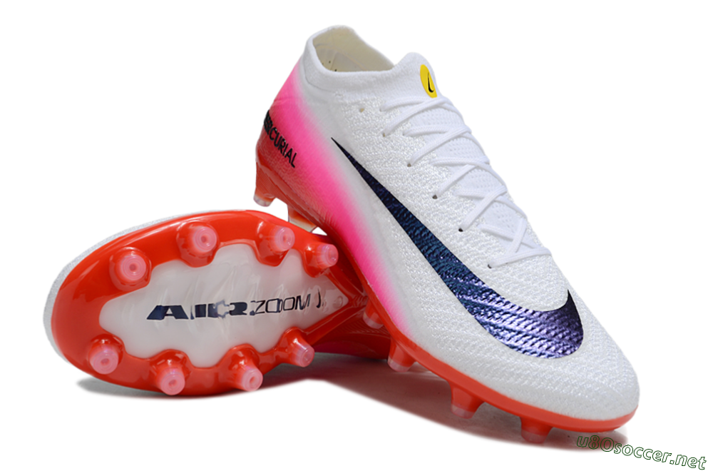 Unisex Nike Air Zoom Mercurial Vapor 16 Elite AG Football Boots - White/Blue/Pink 4