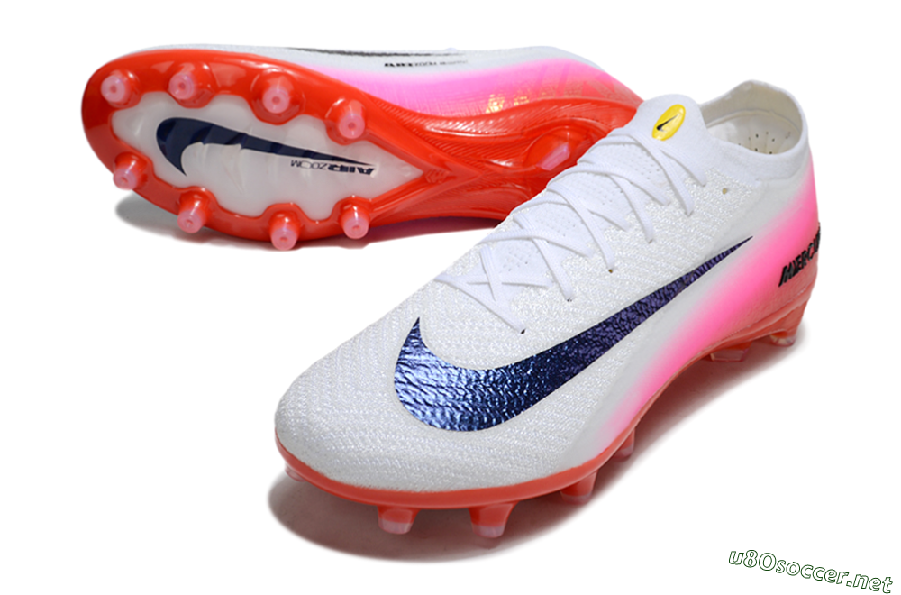 Unisex Nike Air Zoom Mercurial Vapor 16 Elite AG Football Boots - White/Blue/Pink 3
