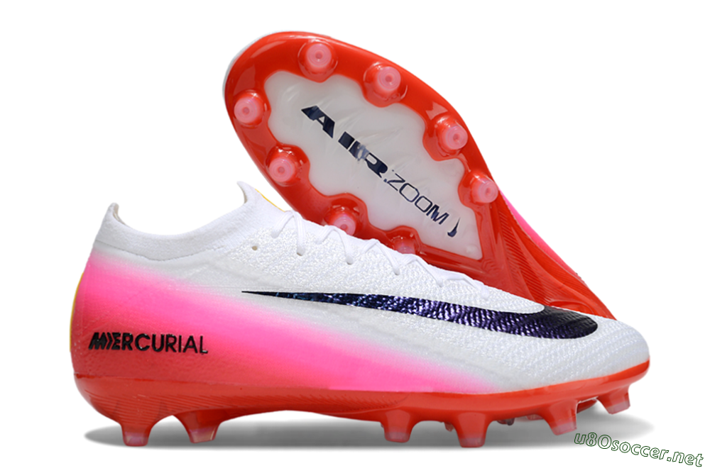 Unisex Nike Air Zoom Mercurial Vapor 16 Elite AG Football Boots - White/Blue/Pink 2