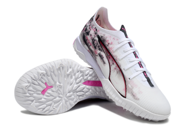 Men's Puma Ultra 5 Ultimate TF Football Shoes - White/Black/Pink