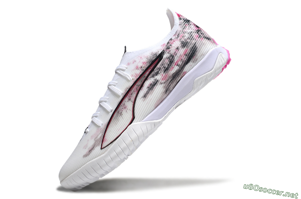 Men's Puma Ultra 5 Ultimate TF Football Shoes - White/Black/Pink 5