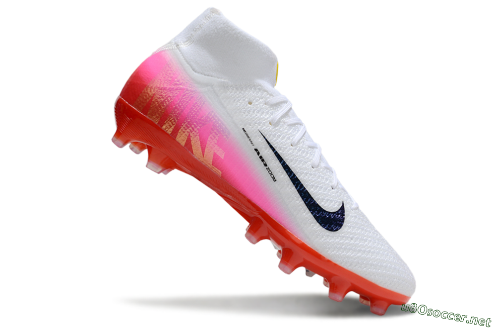 Unisex Nike Air Zoom Mercurial Superfly 10 Elite AG Football Boots - White/Black/Pink 5