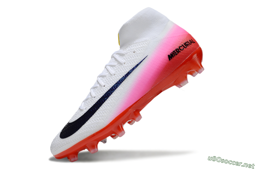 Unisex Nike Air Zoom Mercurial Superfly 10 Elite AG Football Boots - White/Black/Pink 6
