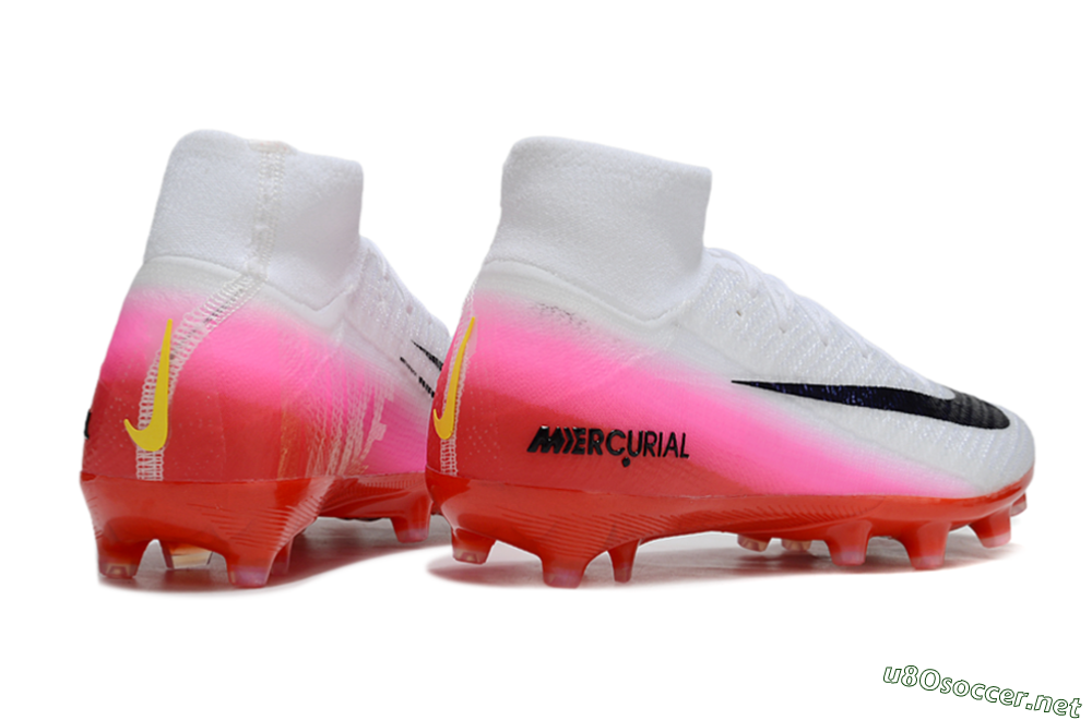 Unisex Nike Air Zoom Mercurial Superfly 10 Elite AG Football Boots - White/Black/Pink 7