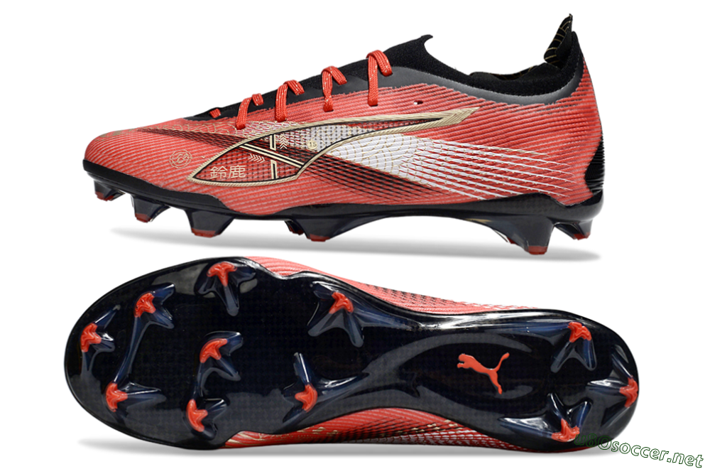 Men's Puma Ultra 5 Ultimate FG Football Boots - Red/Gold/White 1
