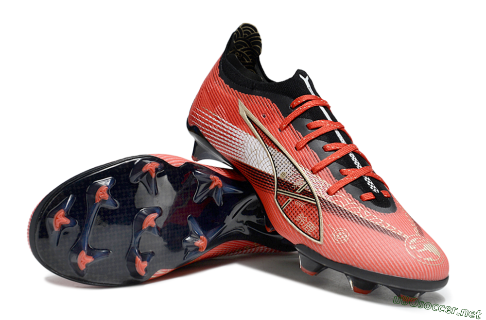 Men's Puma Ultra 5 Ultimate FG Football Boots - Red/Gold/White 3
