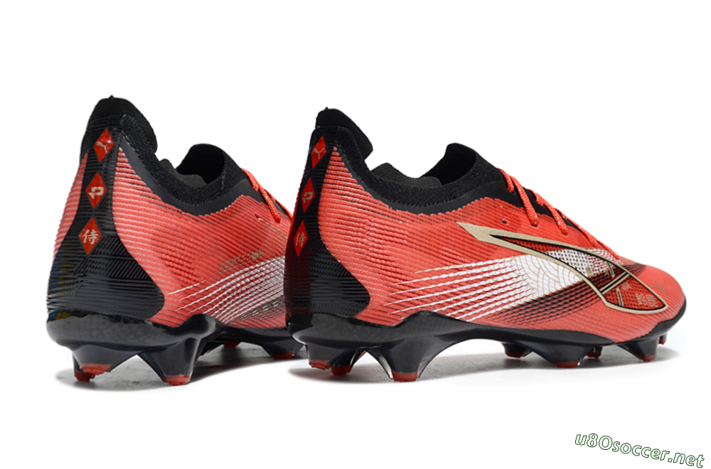 Men's Puma Ultra 5 Ultimate FG Football Boots - Red/Gold/White 6