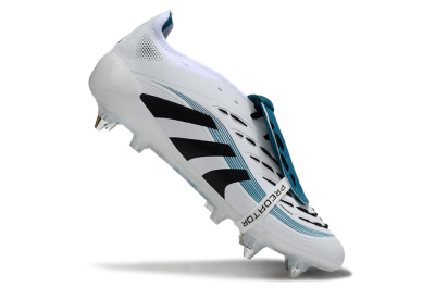 Men's Adidas Predator 25 Elite Foldover Tongue SG Football Boots - White/Black/Blue