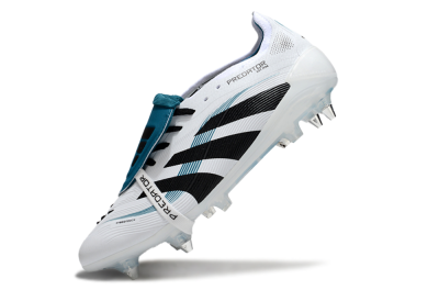 Men's Adidas Predator 25 Elite Foldover Tongue SG Football Boots - White/Black/Blue