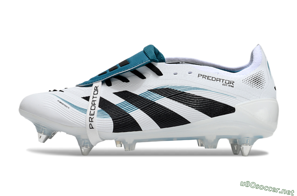 Men's Adidas Predator 25 Elite Foldover Tongue SG Football Boots - White/Black/Blue 0