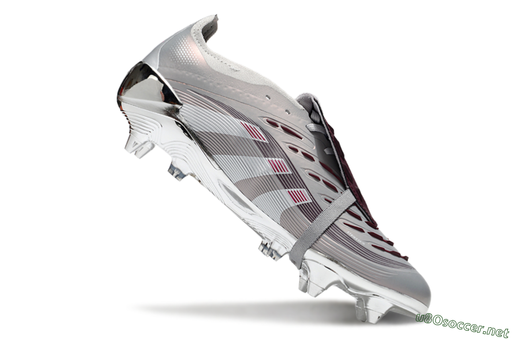 Men's Adidas Predator 25 Elite Foldover Tongue SG Football Boots - Silver/White/Red 4