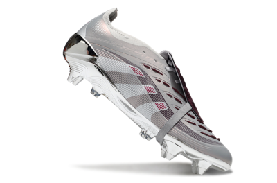 Men's Adidas Predator 25 Elite Foldover Tongue SG Football Boots - Silver/White/Red