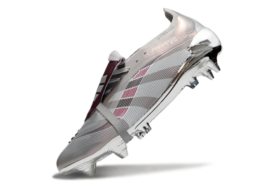Men's Adidas Predator 25 Elite Foldover Tongue SG Football Boots - Silver/White/Red
