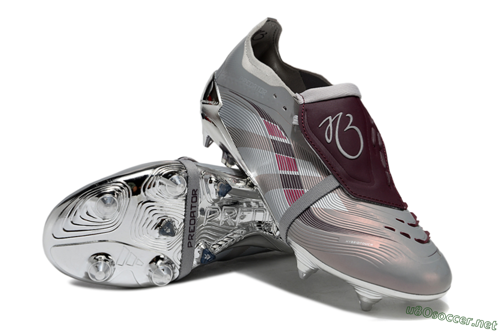 Men's Adidas Predator 25 Elite Foldover Tongue SG Football Boots - Silver/White/Red 3