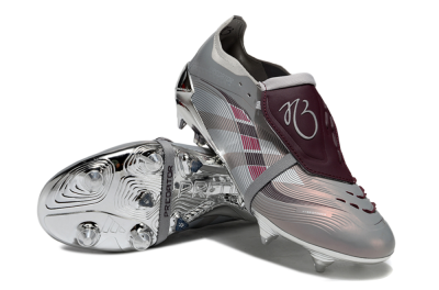 Men's Adidas Predator 25 Elite Foldover Tongue SG Football Boots - Silver/White/Red