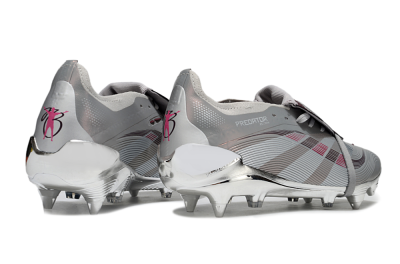 Men's Adidas Predator 25 Elite Foldover Tongue SG Football Boots - Silver/White/Red