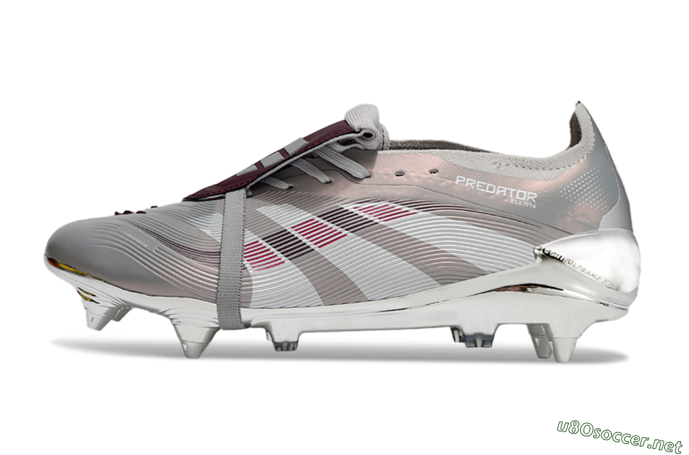 Men's Adidas Predator 25 Elite Foldover Tongue SG Football Boots - Silver/White/Red 0