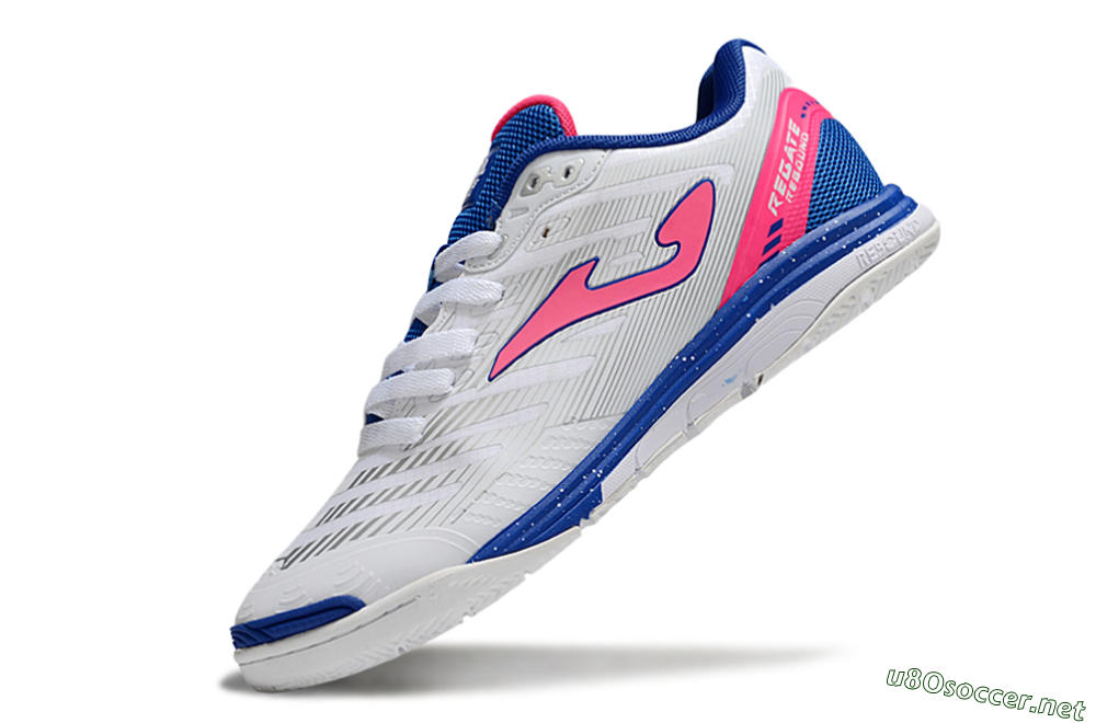 Men's Joma Top Flex IC Football Shoes - White/Pink/Blue 5