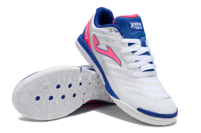 Men's Joma Top Flex IC Football Shoes - White/Pink/Blue