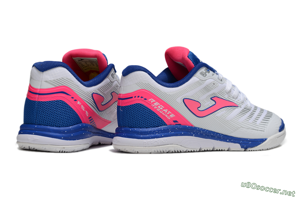Men's Joma Top Flex IC Football Shoes - White/Pink/Blue 6