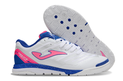 Men's Joma Top Flex IC Football Shoes - White/Pink/Blue