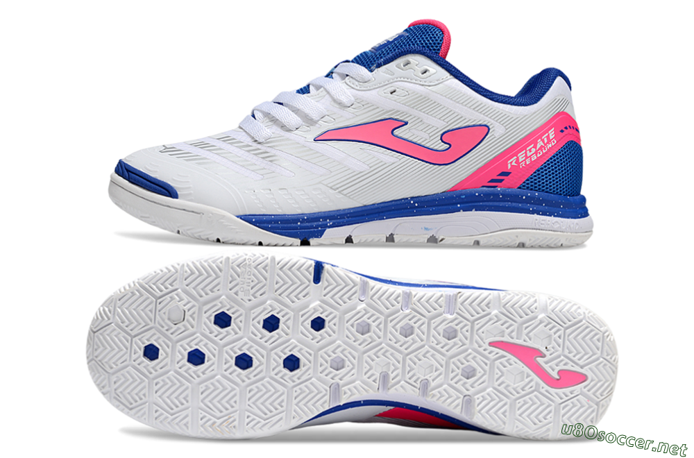 Men's Joma Top Flex IC Football Shoes - White/Pink/Blue 1