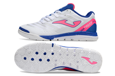 Men's Joma Top Flex IC Football Shoes - White/Pink/Blue