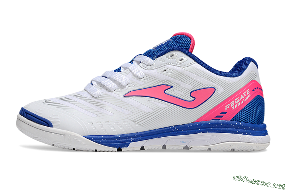 Men's Joma Top Flex IC Football Shoes - White/Pink/Blue 0