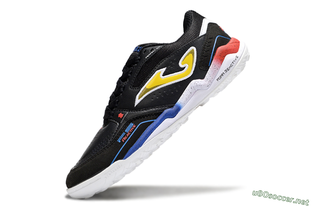 Men's Joma Top Flex TF Football Shoes - Black/Yellow/Blue 5