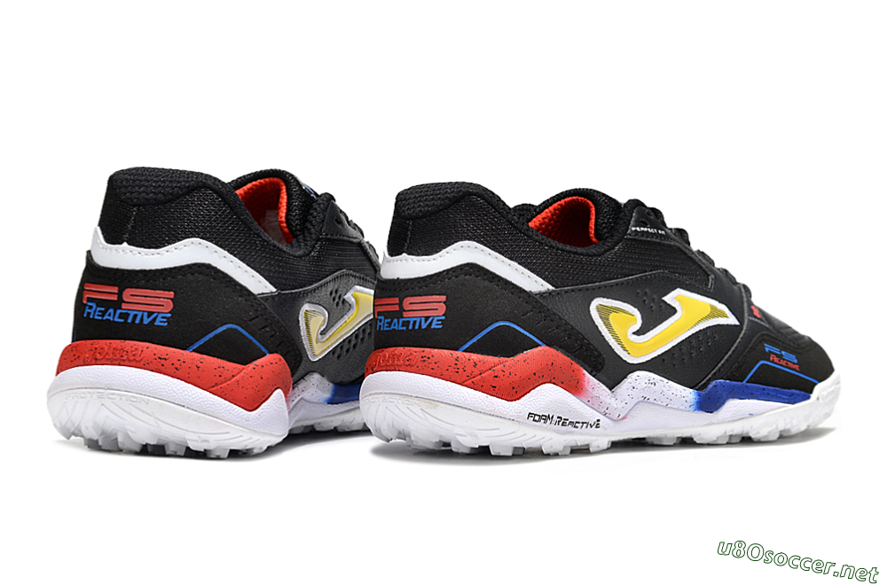 Men's Joma Top Flex TF Football Shoes - Black/Yellow/Blue 6