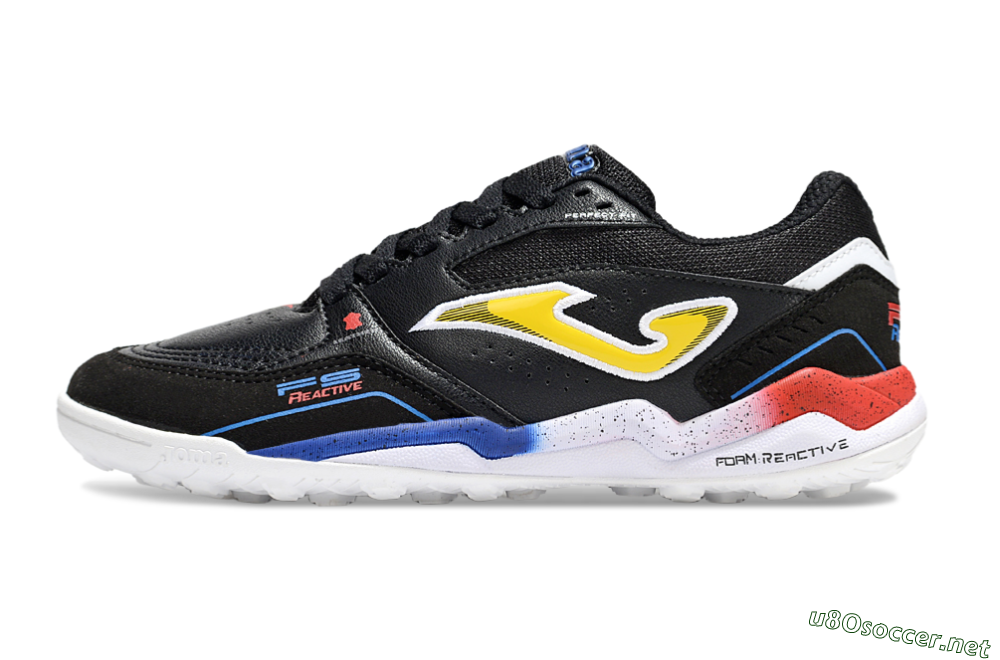Men's Joma Top Flex TF Football Shoes - Black/Yellow/Blue 0