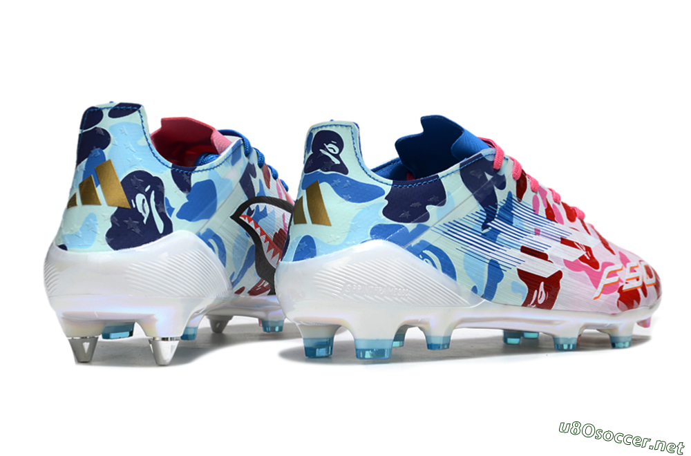 Men's Adidas F50 Elite SG Football Boots - White/Pink/Blue 6