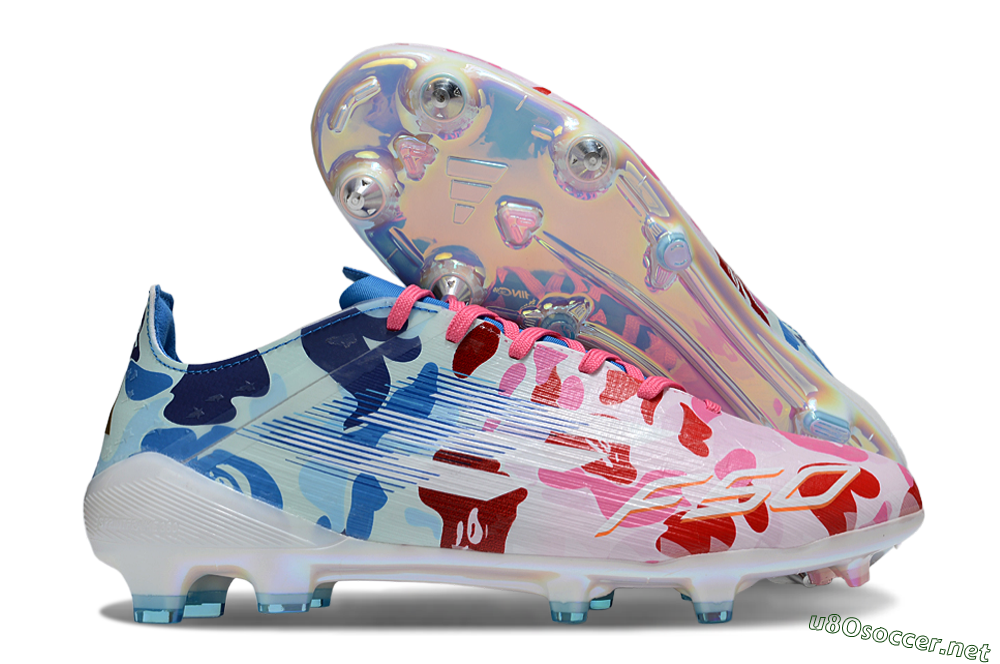 Men's Adidas F50 Elite SG Football Boots - White/Pink/Blue 2