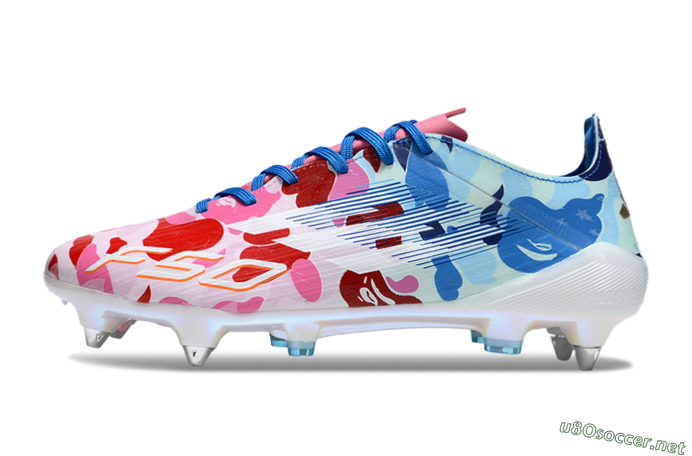 Men's Adidas F50 Elite SG Football Boots - White/Pink/Blue 0