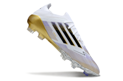 Men's Adidas F50 Elite FG Football Boots - White/Purple/Gold