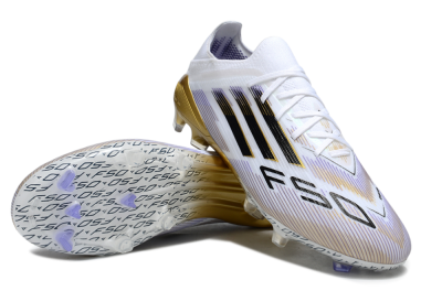 Men's Adidas F50 Elite FG Football Boots - White/Purple/Gold