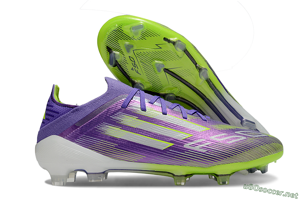 Men's Adidas F50 Elite FG Football Boots - Purple/Yellow/Silver 2