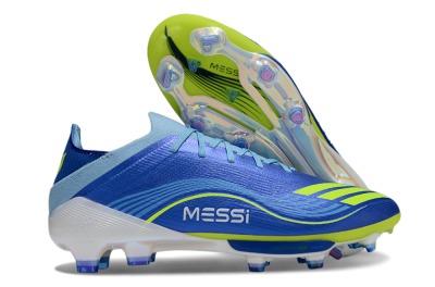Men's Messi x Adidas F50 Elite FG Football Boots - Blue/Yellow/White
