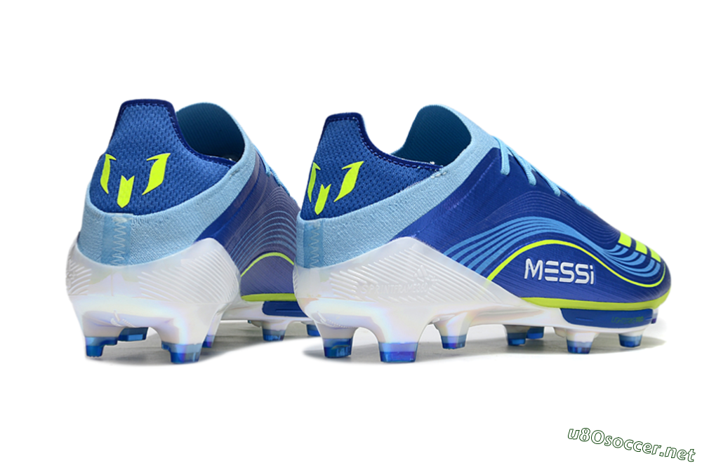Men's Messi x Adidas F50 Elite FG Football Boots - Blue/Yellow/White 6
