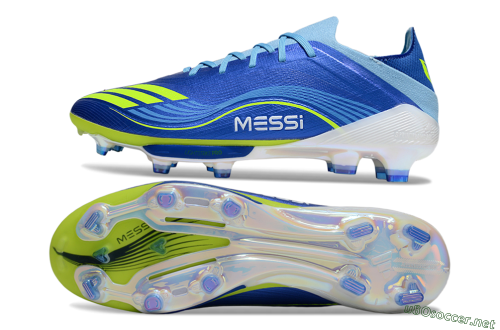 Men's Messi x Adidas F50 Elite FG Football Boots - Blue/Yellow/White 1