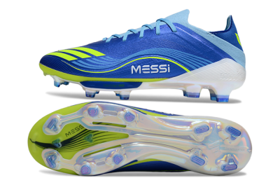 Men's Messi x Adidas F50 Elite FG Football Boots - Blue/Yellow/White