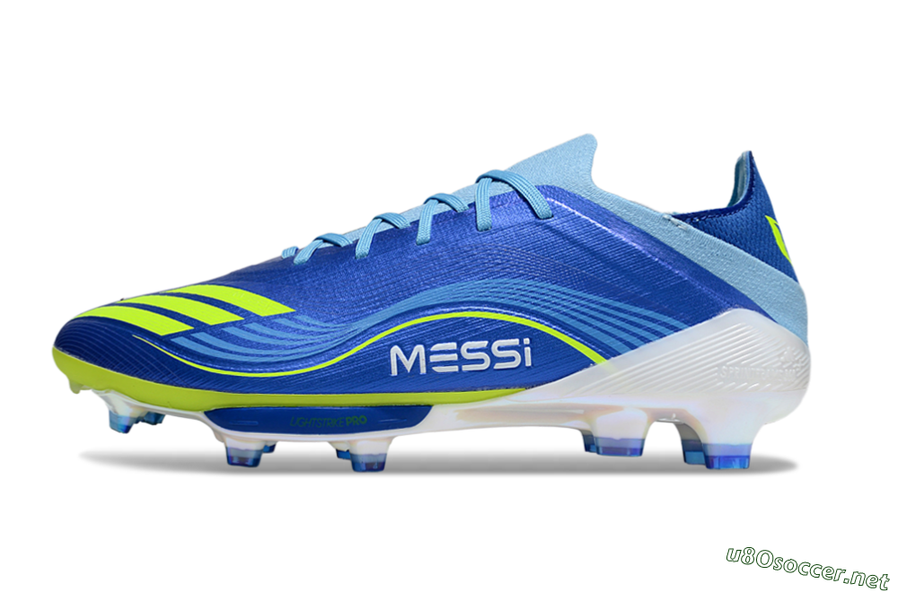 Men's Messi x Adidas F50 Elite FG Football Boots - Blue/Yellow/White 0