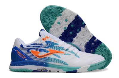 Men's Joma Top Flex IC Football Shoes - White/Blue/Orange