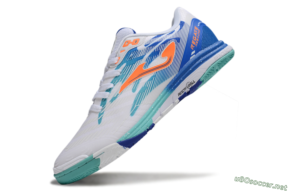 Men's Joma Top Flex IC Football Shoes - White/Blue/Orange 5