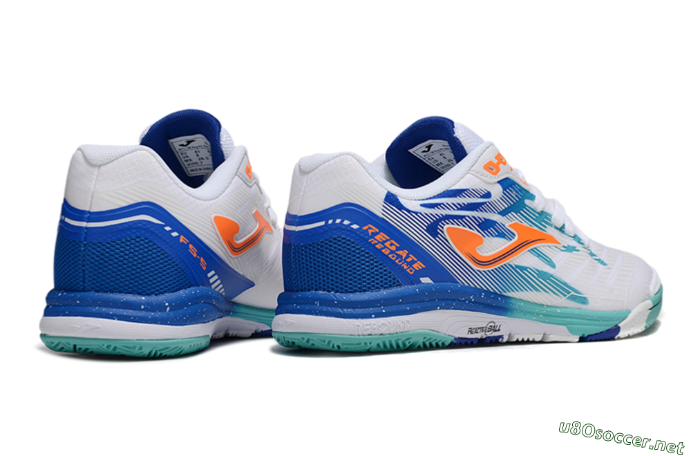 Men's Joma Top Flex IC Football Shoes - White/Blue/Orange 6