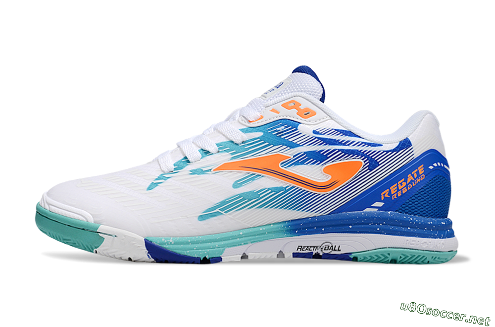 Men's Joma Top Flex IC Football Shoes - White/Blue/Orange 0