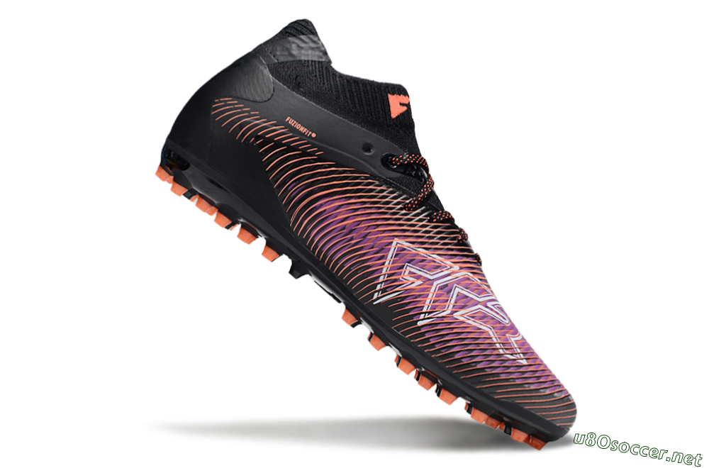Men's Puma Future 8 Ultimate MG Football Boots - Black/Purple/Orange 4